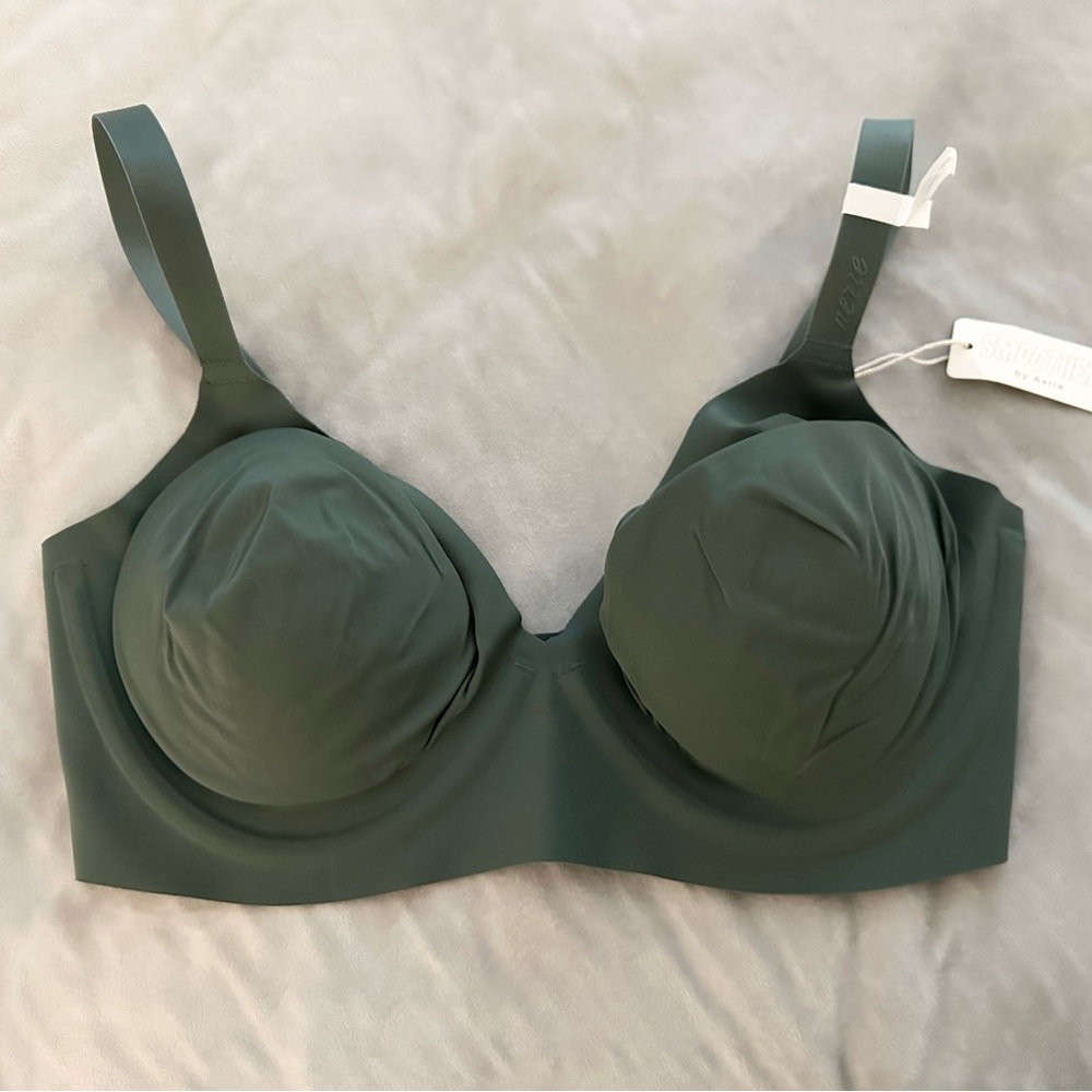 aerie Dark Green Smooth Molded Cup Bra